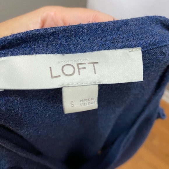 LOFT Deep Blue Ruffle Tank Top - Picture 4 of 4